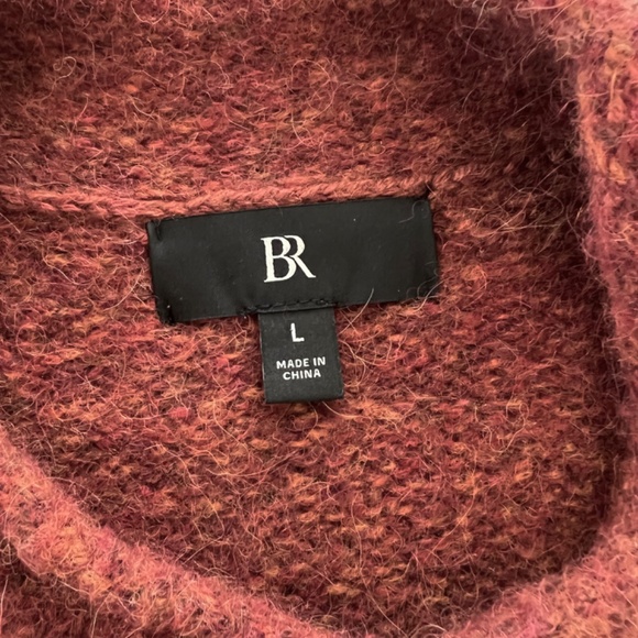 BANANA REPUBLIC Alpaca/Wool Blend Rolled Crew Neck Sweater in Rust Heather - L - Picture 7 of 11